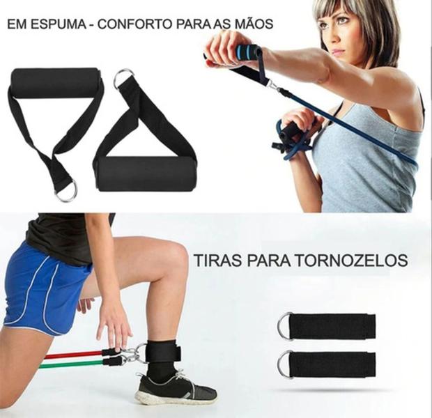 Imagem de Kit Elástico Para Treino Exercícios Malhar Musculação Casa 2021