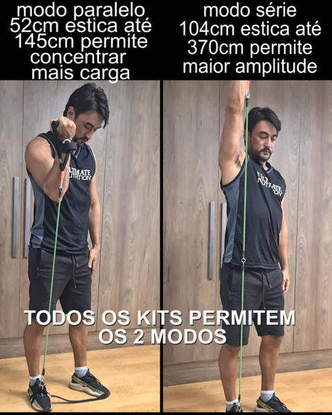 Imagem de Kit Elástico Treinamento Funcional Yoga Pilates 115Kg Seguro