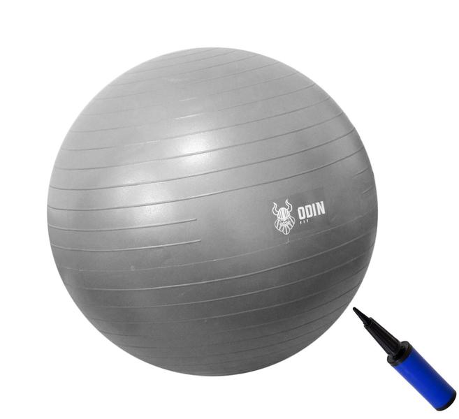 Kit Elastico Treino Mini Band Bola Pilates 65 Odin Fit Cinza Imagem de Kit Elastico Treino Mini Band Bola Pilates 65 Odin Fit Cinza