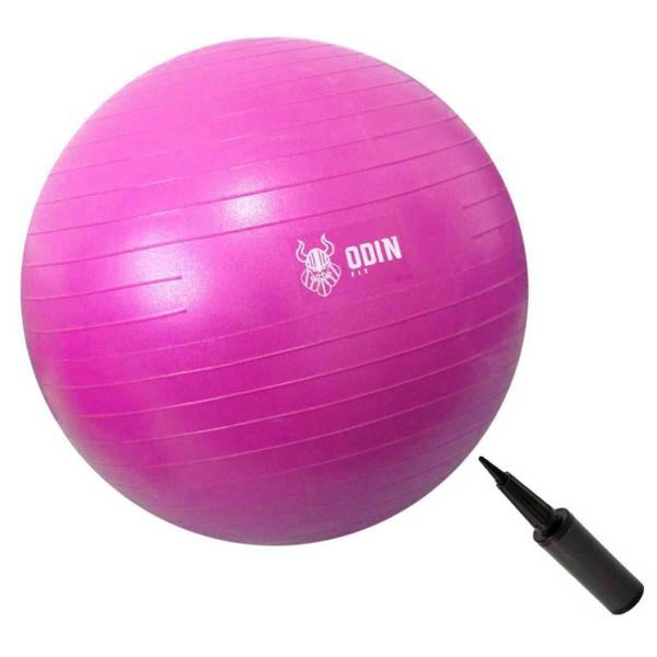 Imagem de Kit Elastico Treino Mini Band Bola Pilates 65 Odin Fit Rosa