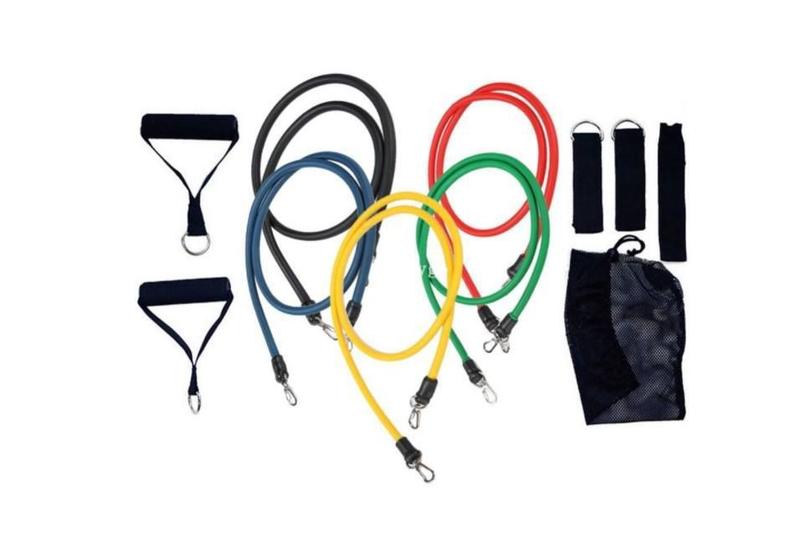 Kit Elasticos 11 Peças Musculação Funcional Yoga Pilates - Tubing Imagem de Kit Elasticos 11 Peças Musculação Funcional Yoga Pilates