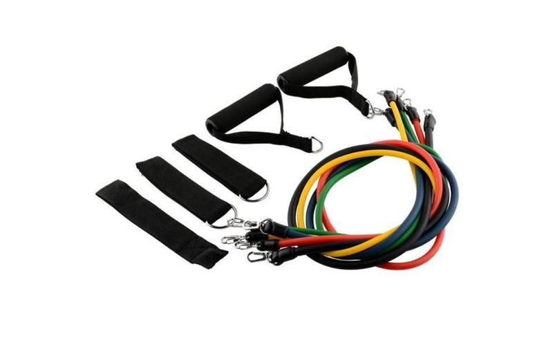 Kit Elasticos 11 Peças Musculação Funcional Yoga Pilates - Tubing Imagem de Kit Elasticos 11 Peças Musculação Funcional Yoga Pilates