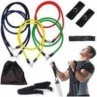 Imagem de Kit Elásticos Extensores 11 Peças Exercícios Musculação