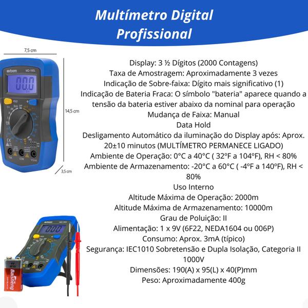 Imagem de Kit Eletricista Profissiona Equipamentos medição de voltagem 