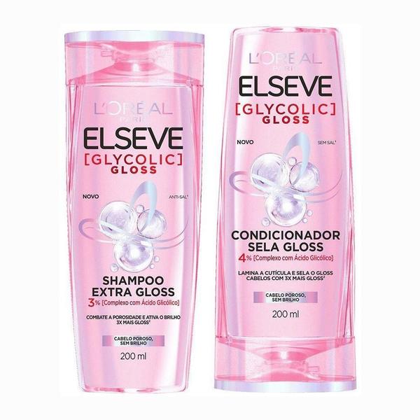 Imagem de Kit Elseve Glycolic Gloss Shampoo Gloss 200ml + Condicionador Sela Gloss 200ml L'Oréal Paris