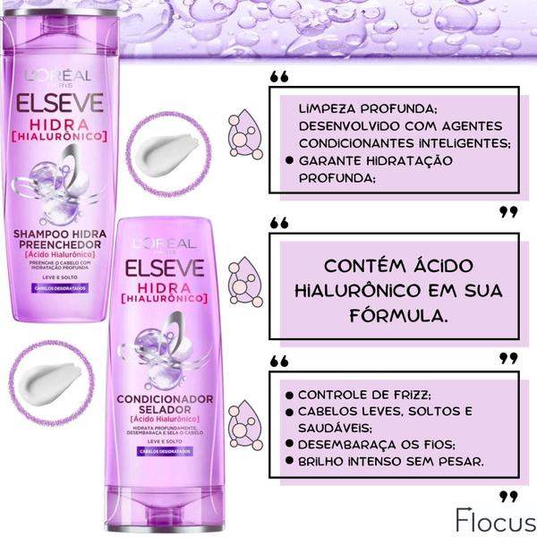 Imagem de Kit Elseve Hidra Hialurônico Creme Loreal Paris Pentear Nutr