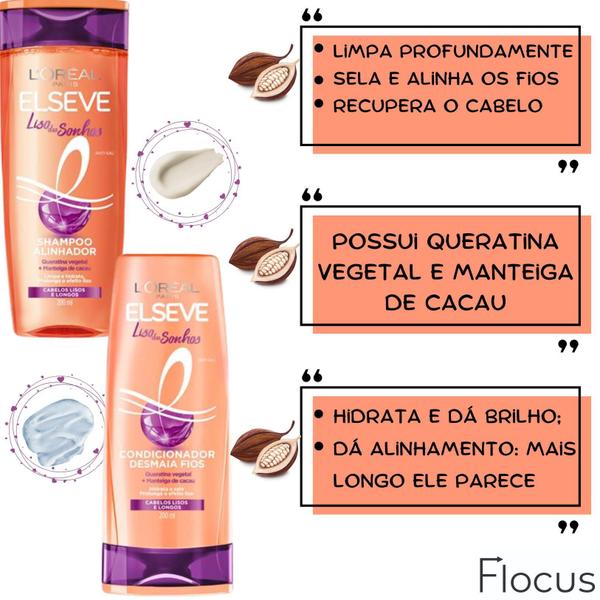 Imagem de Kit Elseve Liso Dos Sonhos Shampoo Condicionador 400 Ml