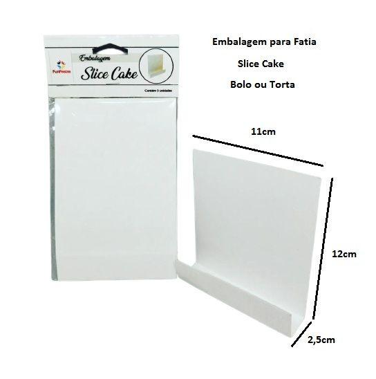 Imagem de Kit Embalagem para Fatia Slice Cake Branco c/ 25 unids - Funfestas