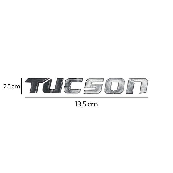 Imagem de Kit Emblema Letreiro Hyu Tucson 2006 à 2024 Cromado Traseiro