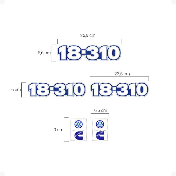 Imagem de Kit Emblemas 18-310 Caminhão Volkswagen + Cummins - Genérico