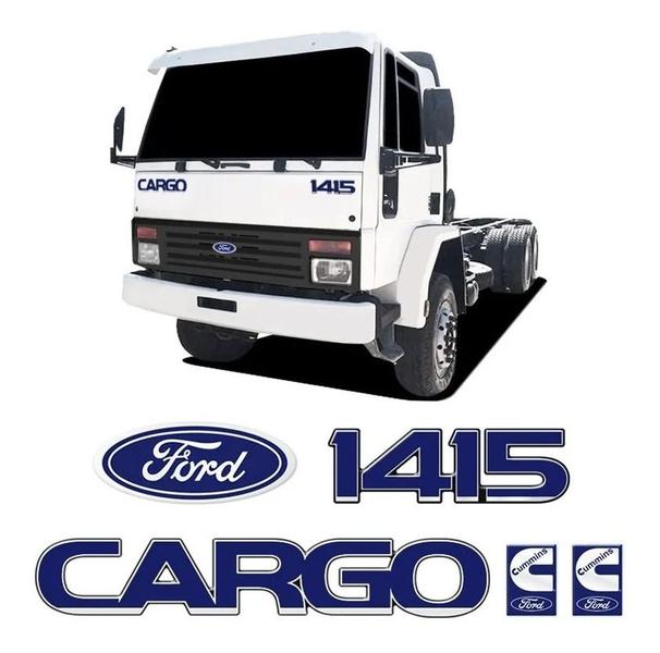 Imagem de Kit Emblemas Adesivos Cargo 1415 Caminhão Ford Cummins