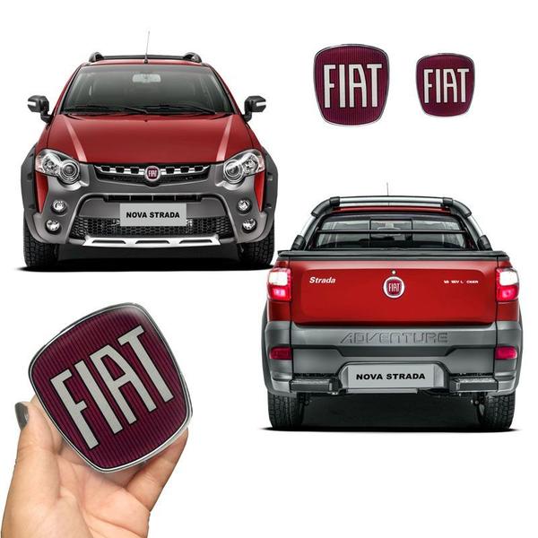 Imagem de Kit Emblemas Da Maçaneta Fiat Strada Adesivo Resinado