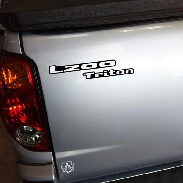 Imagem de Kit Emblemas Mitsubishi L200 Triton Gls Cr 3.2 2013 Resinado