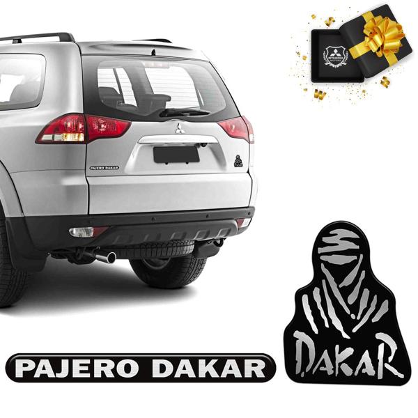 Imagem de Kit Emblemas Pajero Dakar Adesivos Tampa Traseira Resinados