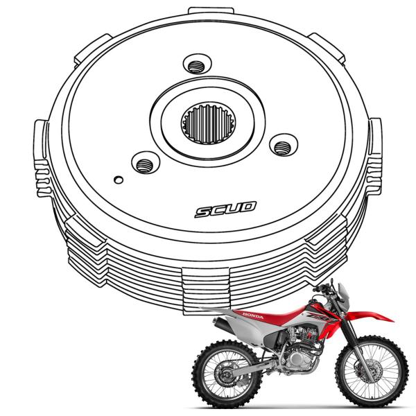 Imagem de Kit embreagem moto honda crf 230 scud completo original scud