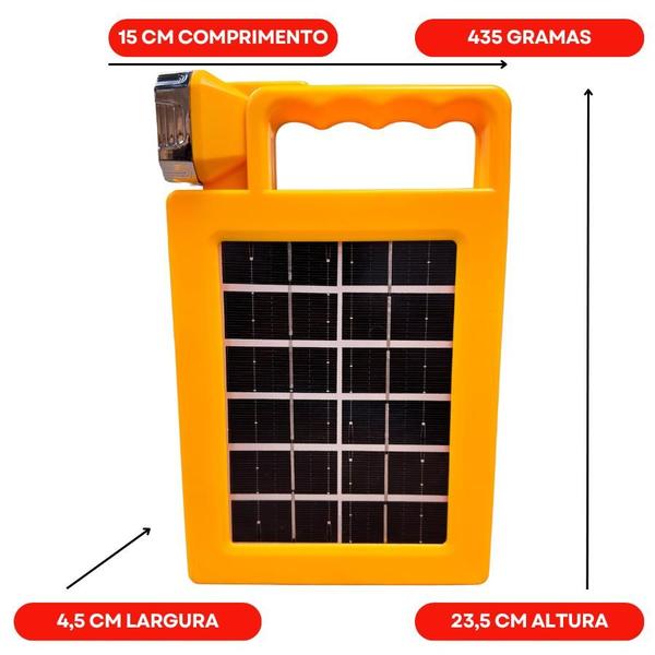 Imagem de Kit Emergência Solar: Lanterna, Carregador, Power Bank