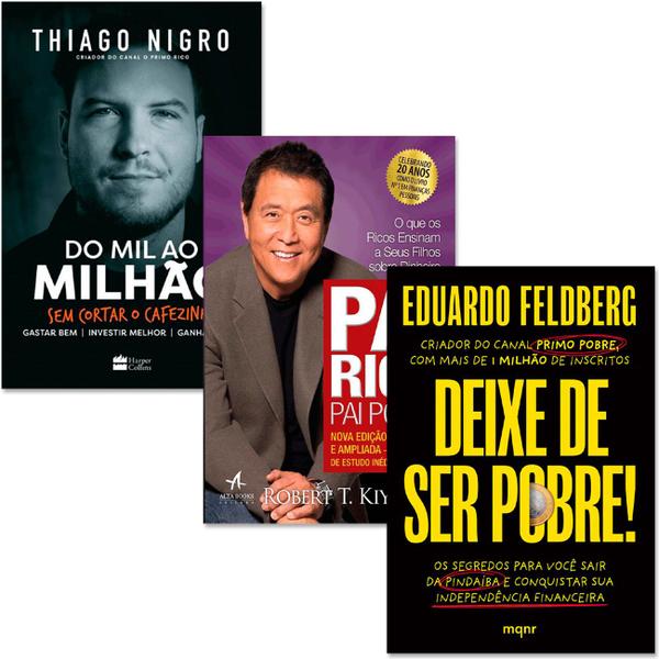 Imagem de Kit Empreendedor - Do Mil ao Milhão + Pai Rico Pai Pobre + Deixe de Ser Pobre - HarperCollins