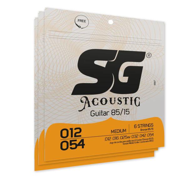 Imagem de Kit Encordoamento para Violão SG 012 Aço Bronze 85/15 6687