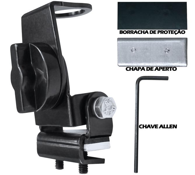 Imagem de Kit Enfeite Antena Px 1,40m Suporte Portas Malas Capô Capu Parafusos Anti-furto