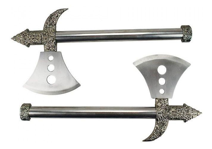 Kit Enfeite Viking Medieval 2 Machados Decorativos Escudo - Tasco Imagem de Kit Enfeite Viking Medieval 2 Machados Decorativos Escudo