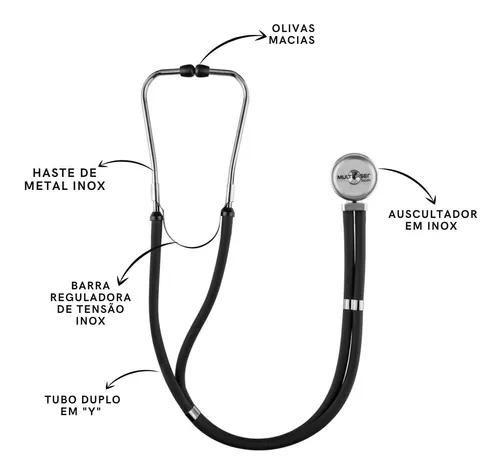 Imagem de Kit Enfermagem Aparelho de Pressão Esfigmo Estetoscópio Medidor Glicose