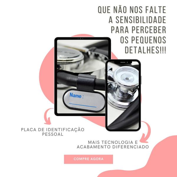 Imagem de Kit Enfermagem Aparelho de Pressão Estetoscópio Aneroide Transparente Estampado Pa Med