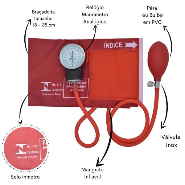 Imagem de Kit Enfermagem Aparelho de Pressão Estetoscópio Medidor Glicose Completo Premium