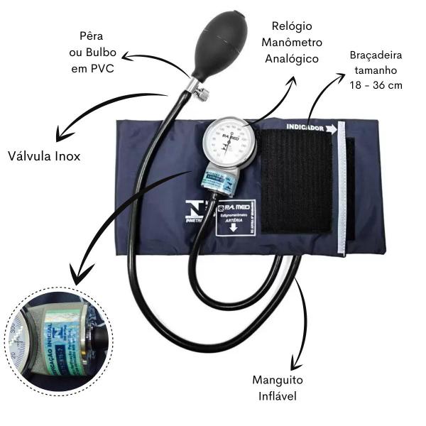 Imagem de Kit Enfermagem Aparelho de Pressão Estetoscópio Medidor Glicose Pa Med