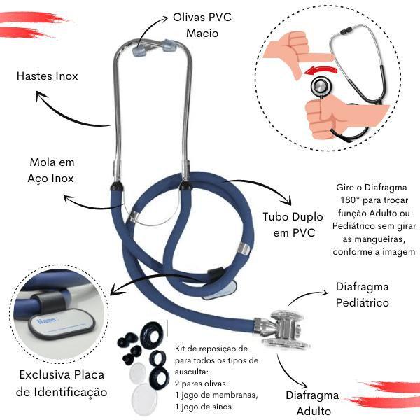 Imagem de Kit Enfermagem Aparelho Pressao Esfig Estetoscopio Completo Pa Med