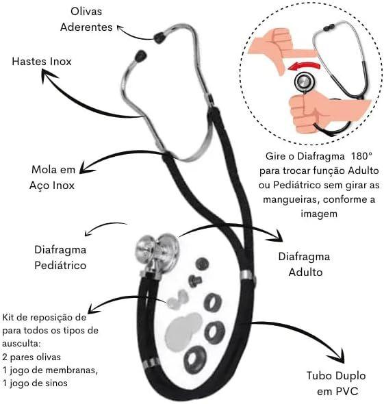 Imagem de Kit Enfermagem Aparelho Pressao Esfig Estetoscopio Completo Premium