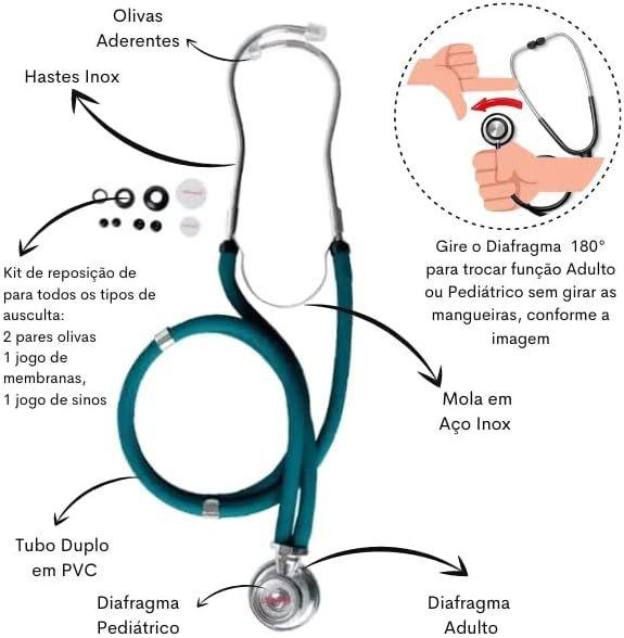 Imagem de Kit Enfermagem Aparelho Pressao Esfig Estetoscopio Completo Premium