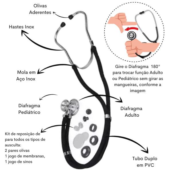 Imagem de Kit Enfermagem Aparelho Pressao Medidor Glicose Esteto Multi Premium