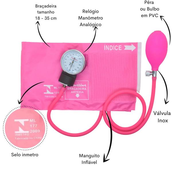 Imagem de Kit Enfermagem Estetoscopio Multi Aparelho de Pressao Manual Completo Necessaire Estagio Premium