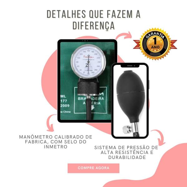 Imagem de Kit Enfermagem Medidor Glicose Aparelho de Pressão Esteto Multi Premium