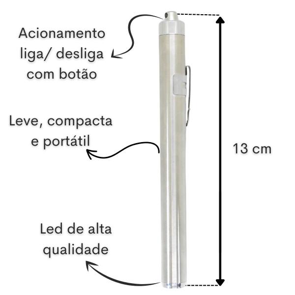 Imagem de Kit Enfermagem Relogio Lapela Lanterna Termometro Estojo