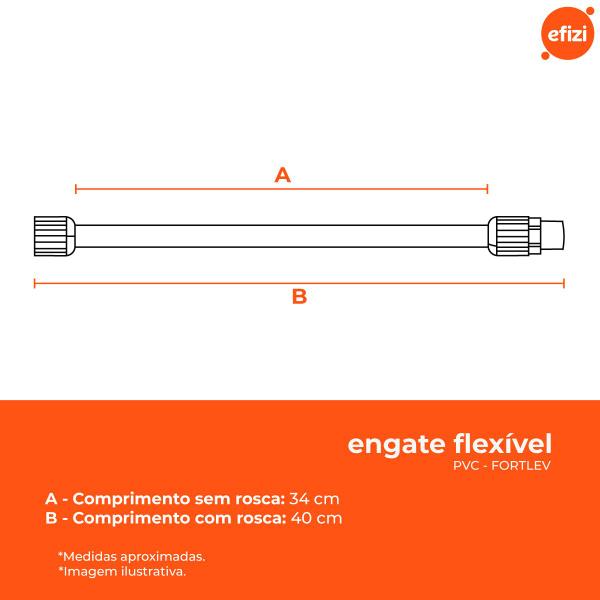 Imagem de Kit engate flexível pvc fortlev 1/2 x 40cm - 10 unidades