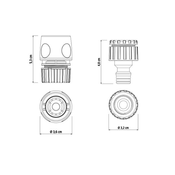 Imagem de Kit Engate Rápido Para Mangueira De Jardim Macho+femea 4 Und