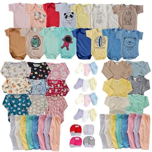 Kit Enxoval Polo Toys 32 peças Bebê menino e menina em Algodão