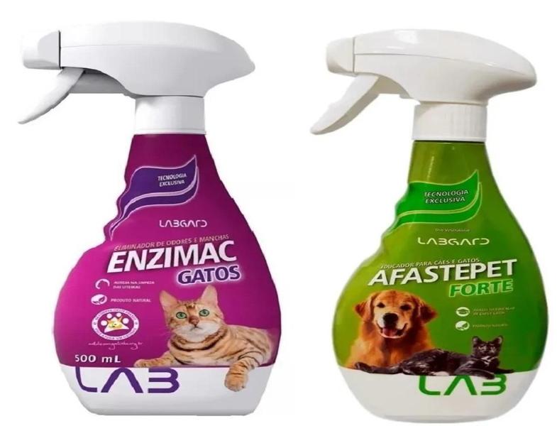 Imagem de Kit Enzimac Gatos 500Ml E Afastepet Forte 500Ml Cães E Gatos