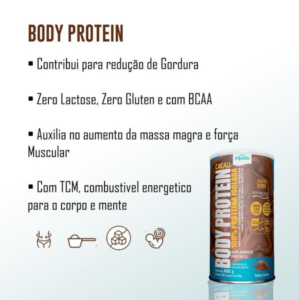 Kit Equaliv Body Protein Cacau 100% Proteina 600g 2 Uni Imagem de Kit Equaliv Body Protein Cacau 100% Proteina 600g 2 Uni