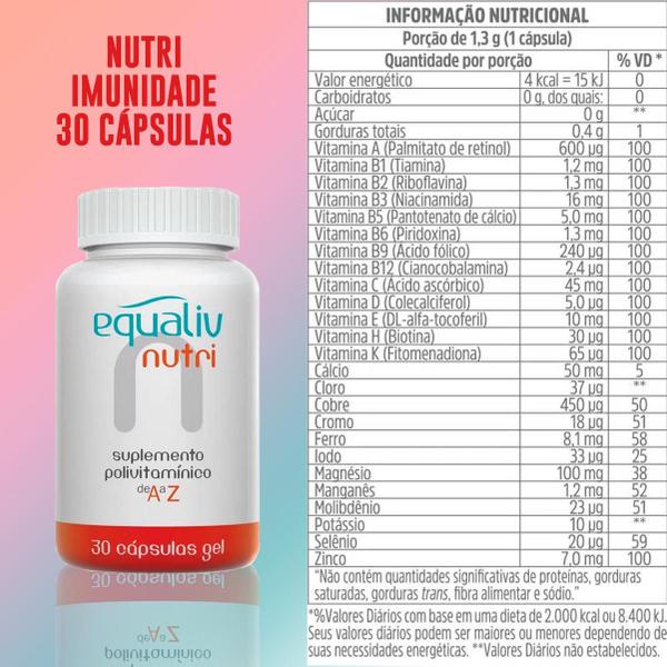 Imagem de Kit Equaliv Nutri Homem 60 Capsulas + Imunidade 30 Capsulas