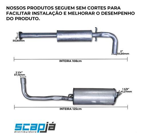 Imagem de Kit Escapamento Abafador + Silencioso Gol G3 1.0 2002 A 2005