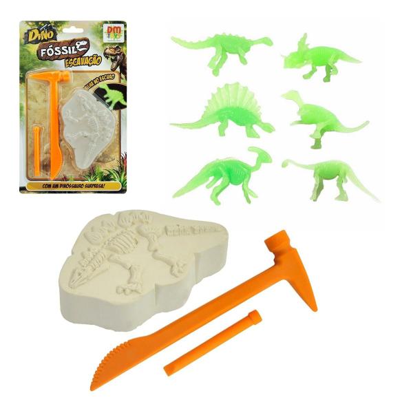 Imagem de Kit Escavação Fossil Coleção Dinossauro Arqueologia