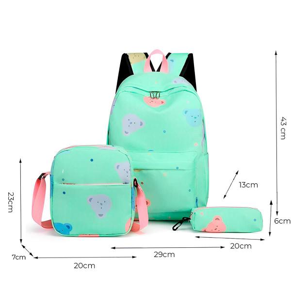 Imagem de Kit Escolar Completo Mochila Infantil Bolsa Estojo Juvenil Feminino Creche Escolinha Casual Colorido Original Resistente