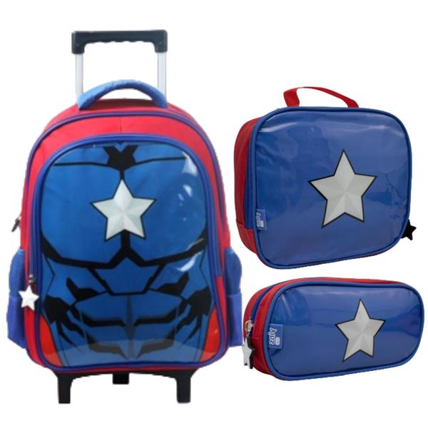 Imagem de Kit Escolar Completo Mochila Rodinha Lancheira E Estojo Super Star Yins 42168 - Volta Às Aulas 