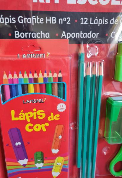 Imagem de Kit Escolar e Escritório Lápis/Borracha/Tesoura/ Cola /lápis