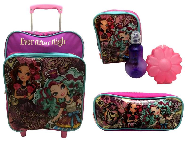 Imagem de Kit Escolar Ever After High 16m Plus Sestini : Mochila G Rodinhas + Lancheira Térmica + Estojo Duplo