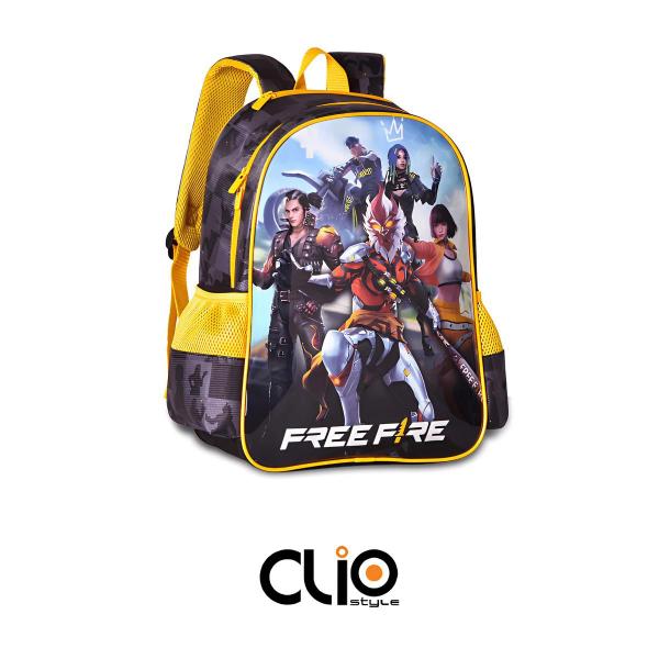 Imagem de Kit Escolar Free Fire Clio Menino Mochila com Lancheira Térmica Volta às Aulas Colegial Colégio Masculino Jogos Heróis