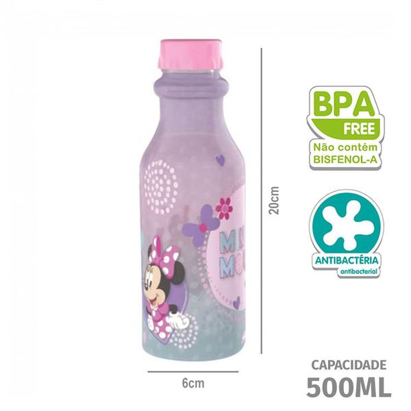 Imagem de Kit Escolar Garrafa de Água Infantil 500 ML e Porta Escova de Dente Infantil Plasutil