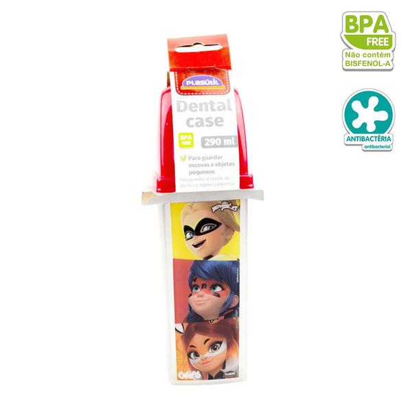 Imagem de Kit Escolar Garrafa de Água Infantil 500 ML e Porta Escova de Dente Infantil Plasutil